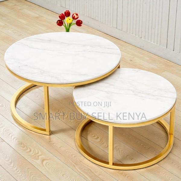 Marble Nesting Tables With Gold Frame Perfect for Living Room Décor