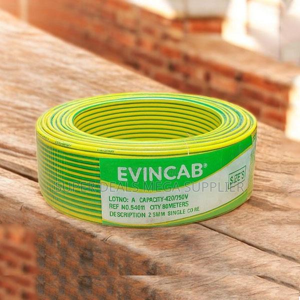 Evin Yellow Green 2.5mm Temperature Resistant Electrical Wiring Cable