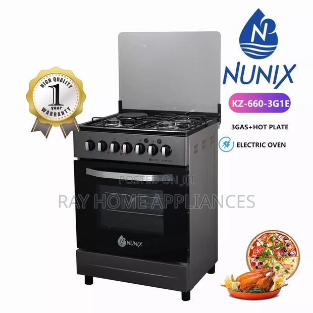 Nunix 60cm×60cm 3g+1e Freestanding Cooker With Electric Oven