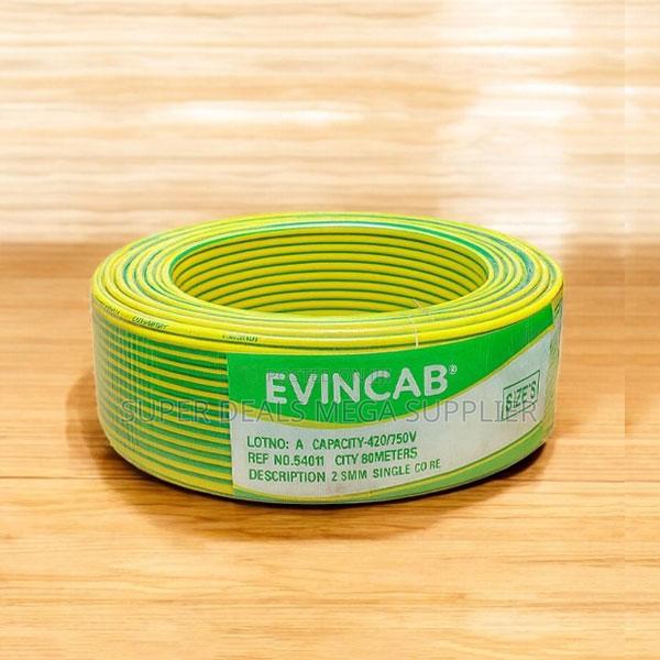 Evin High Strength Yellow Green 2.5mm Indoor Electrical Wiring Cable