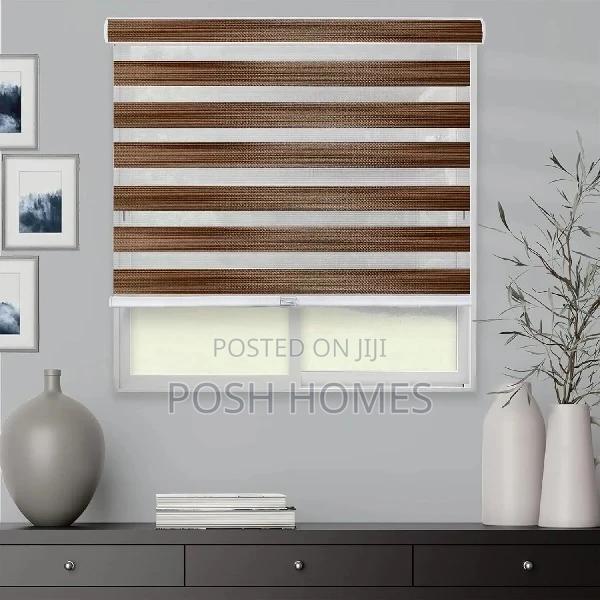 Layered Shared Zebra Window Blinds