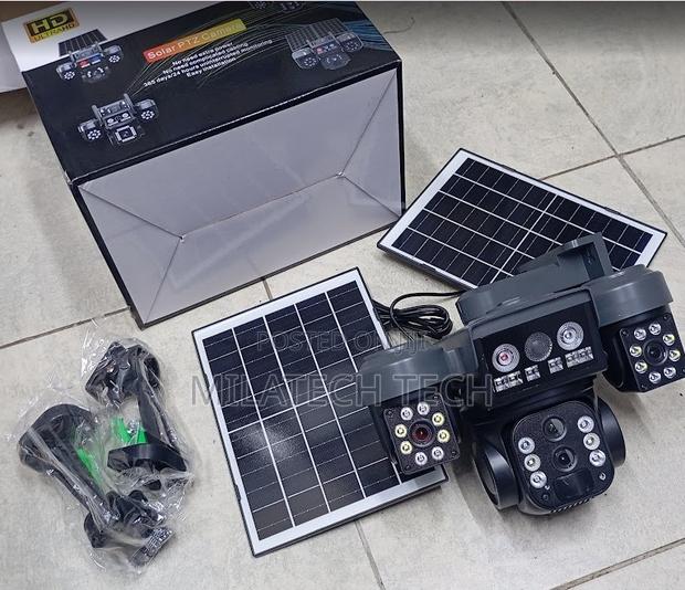 Solar 4g Triple Lens Surveillance CCTV With Alarm