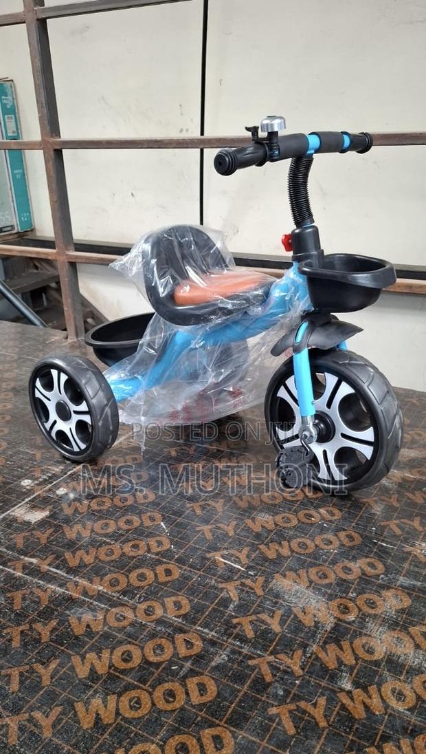 Kids' Tricycle in Blue and Black. - main view