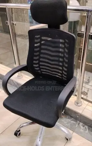 Adjustable Office Chair With Headrest - Swivel Base With Wheels