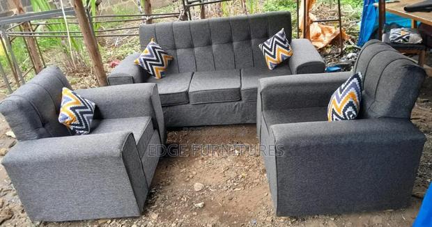 Grey Five Seater Sofa Set - main view
