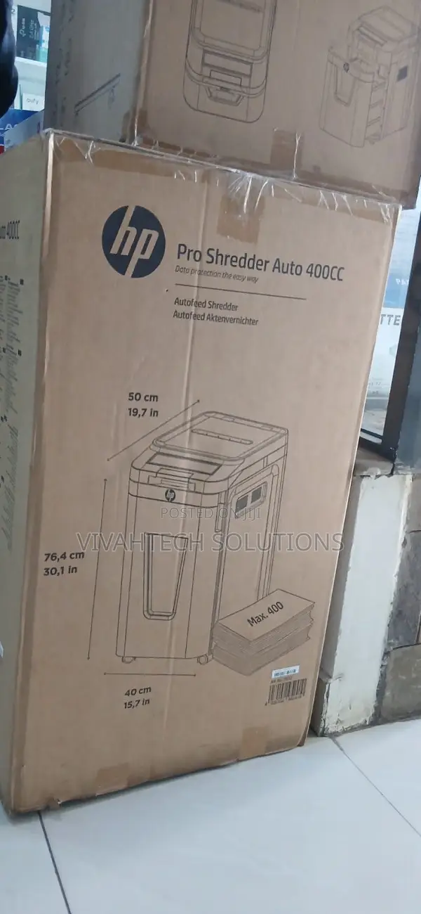 Hp Pro Shredder Auto 400cc/ 400 -Sheet Auto-Feed Cross-Cut Shredder