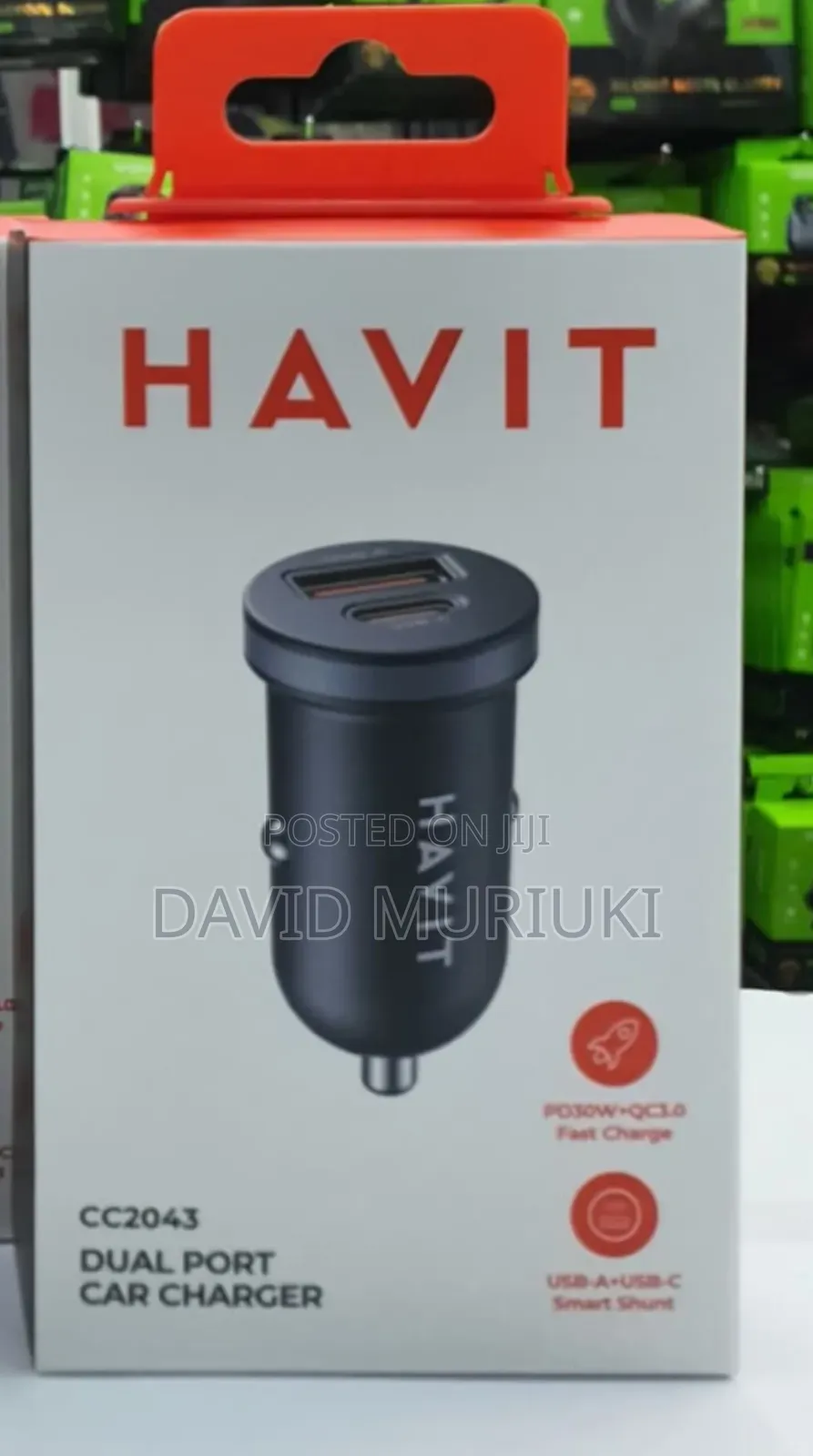 Havit Cc2043 30w Type C Usb Dual Port Car Charger