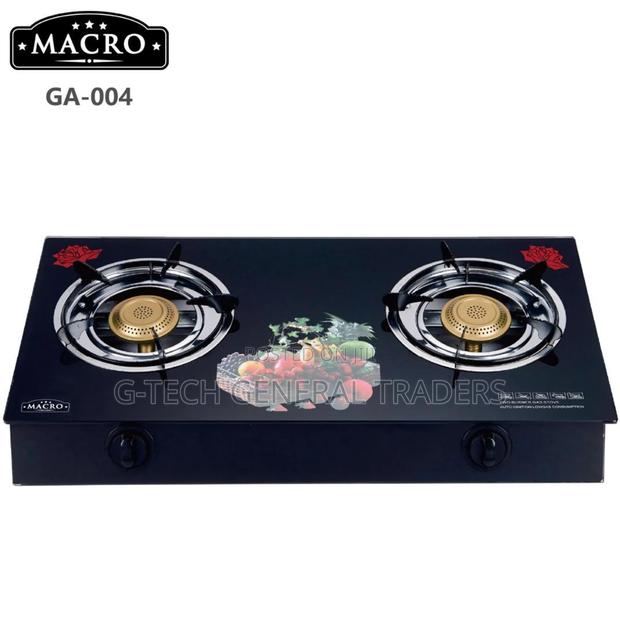 Macro 2burner Glass Top Auto Ignition Gas Cooker