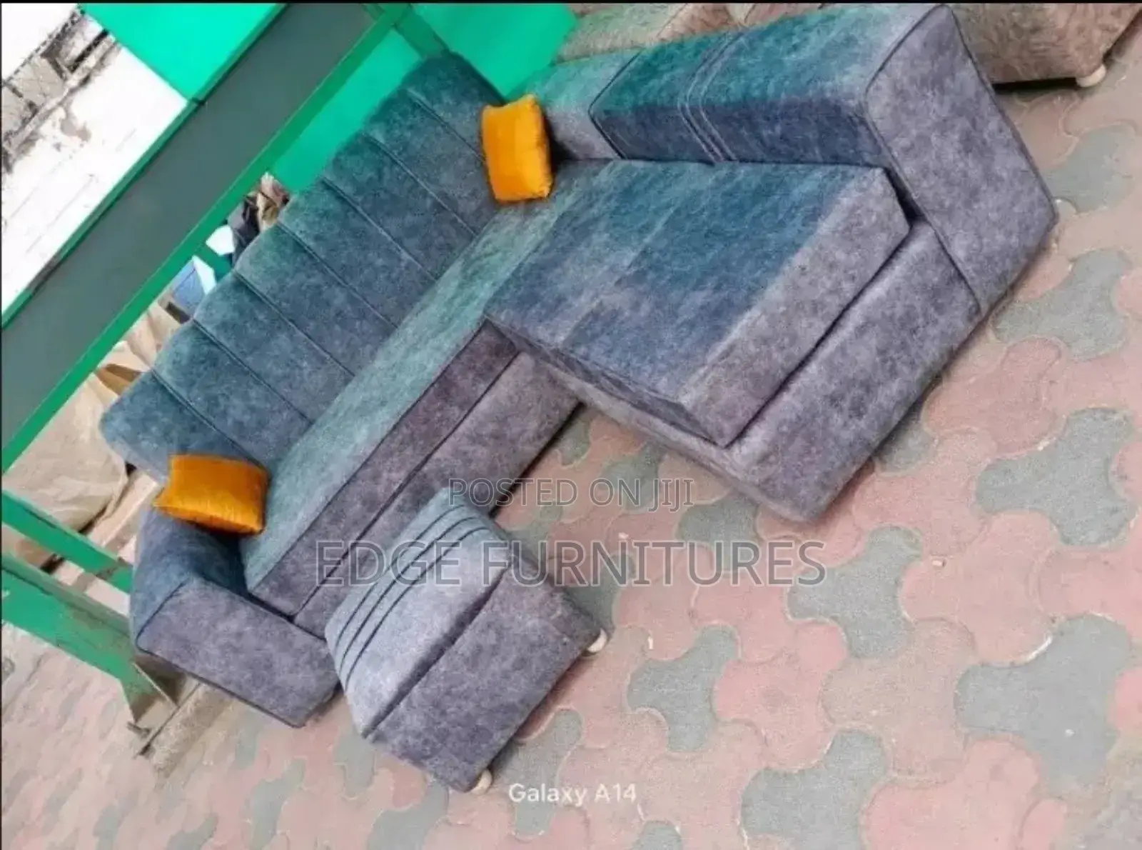 Velvet Grey 5seater L Shaped