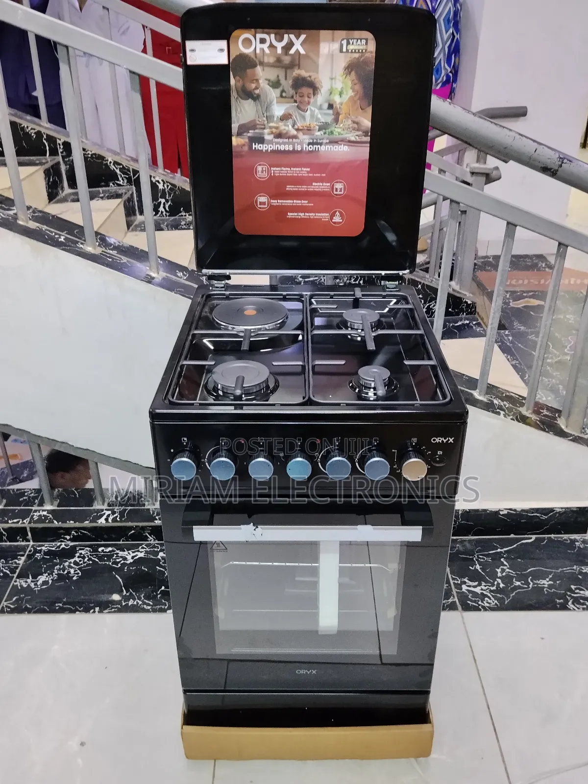 Oryx 50 X 60cm Standing Cooker 3g + 1e Hotplate With Ignition