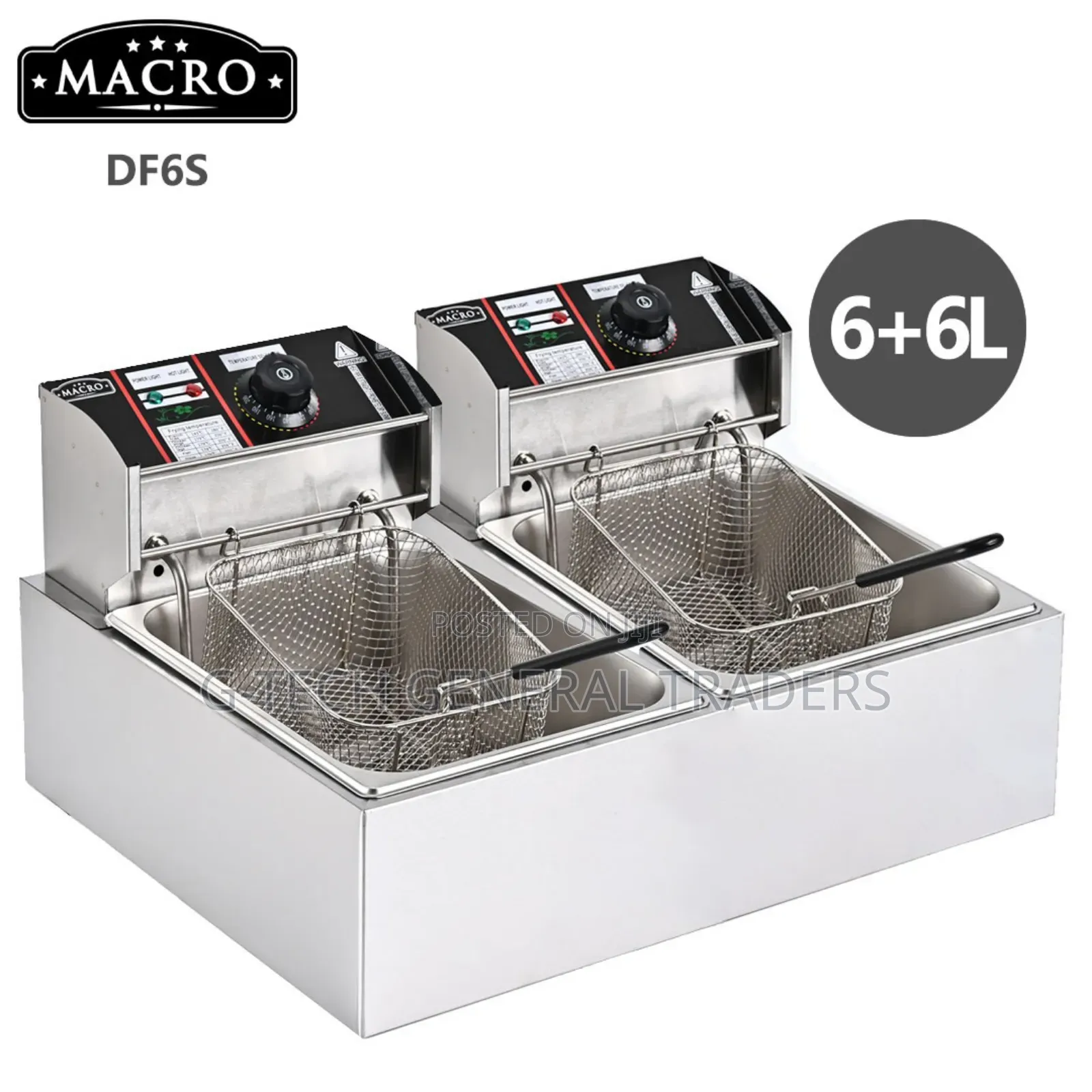 Macro Energy Saver Commercial Double Deep Fryer (6l+6l)