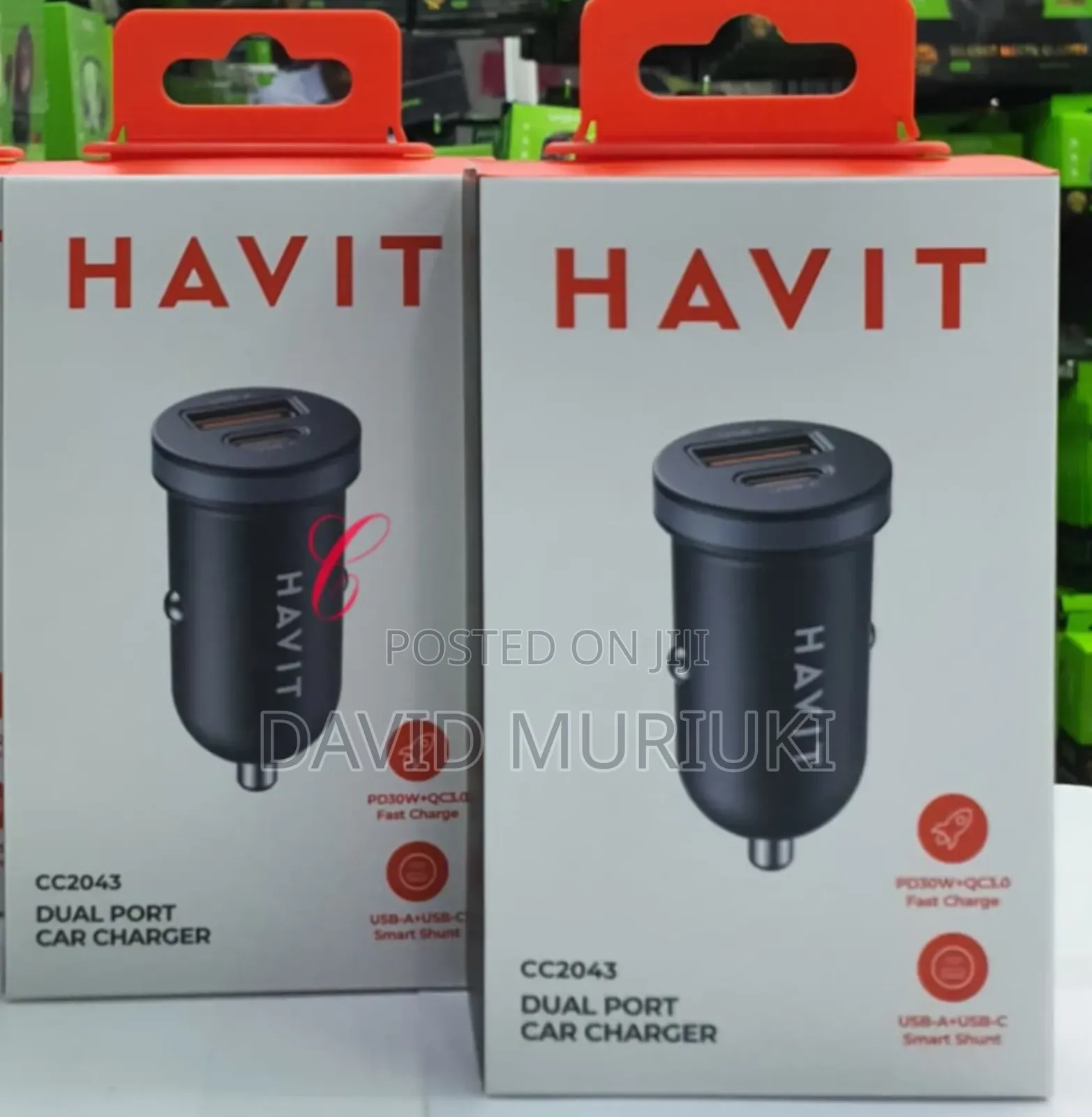Havit Cc2043 30w Type C Usb Dual Port Car Charger