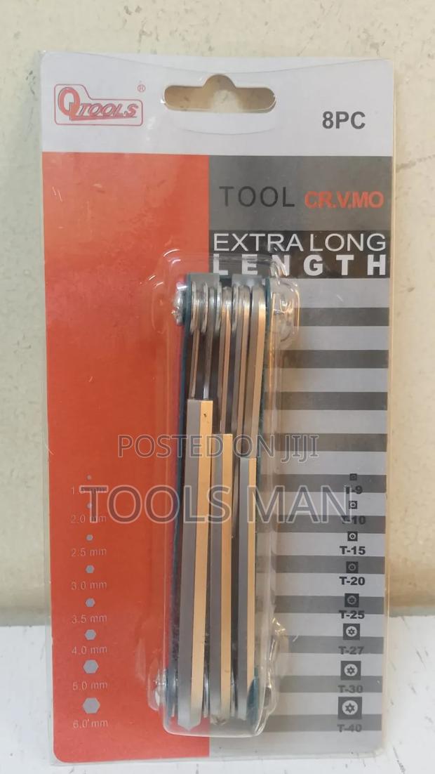8-piece Qtools Extra-long Hex Key Set. Alla Keys. - main view