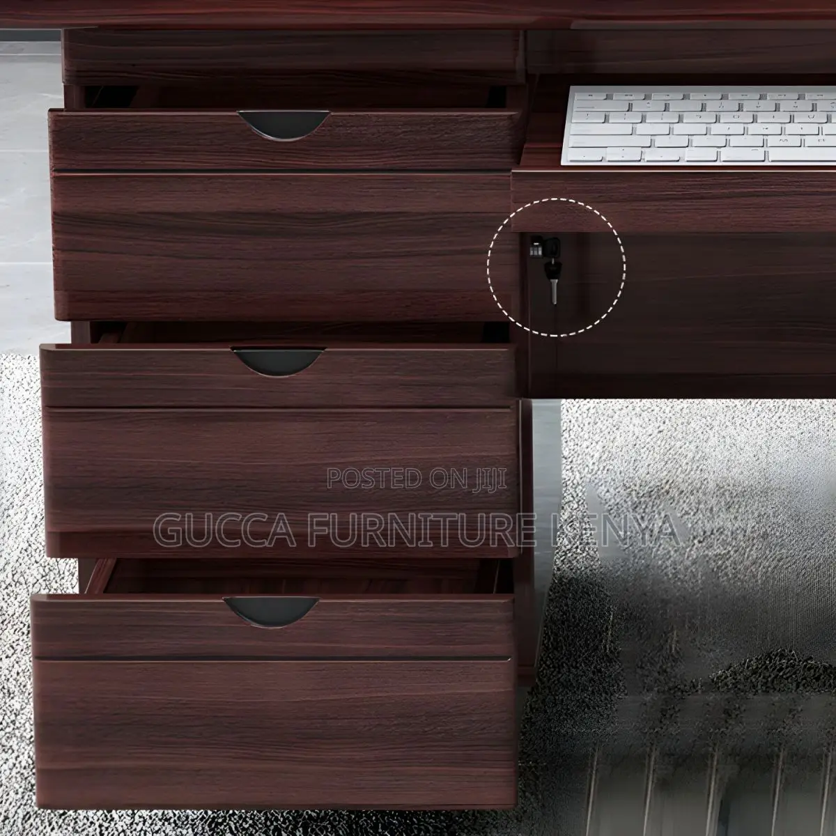 1.2m Executive Mahogany Desk With Drawers