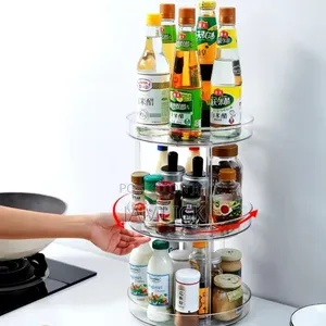 3-Layer 360° Rotation Cabinet Turntable Organizer – Zy