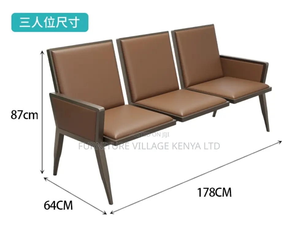 Reception Benches: 3-seater Heavy-duty Office Bench