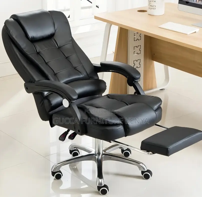 Executive Office Leather Seat With Footrest (Adjustable)