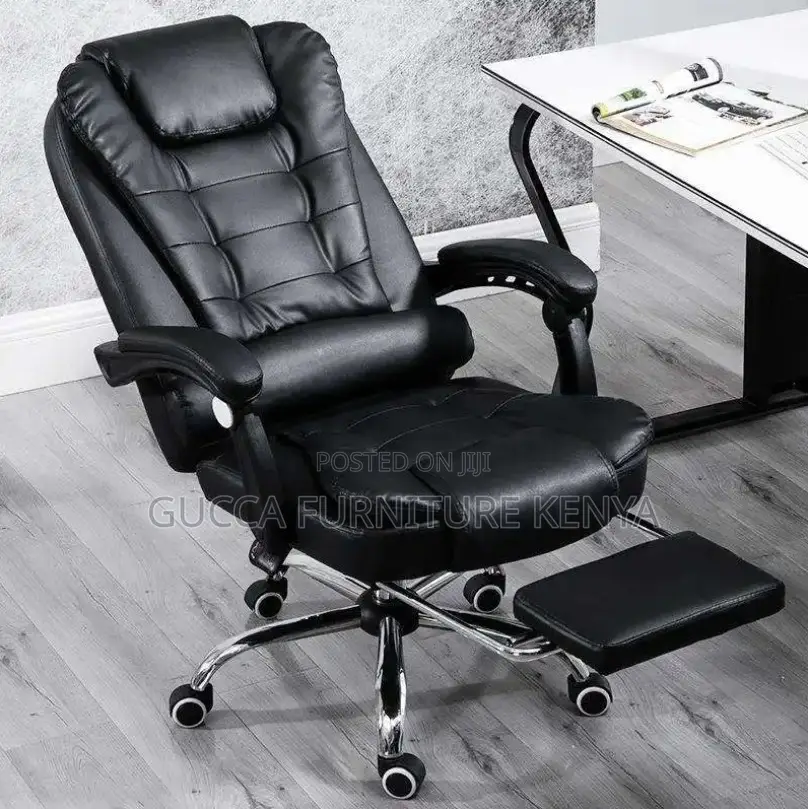 Executive Office Leather Seat With Footrest (Adjustable)