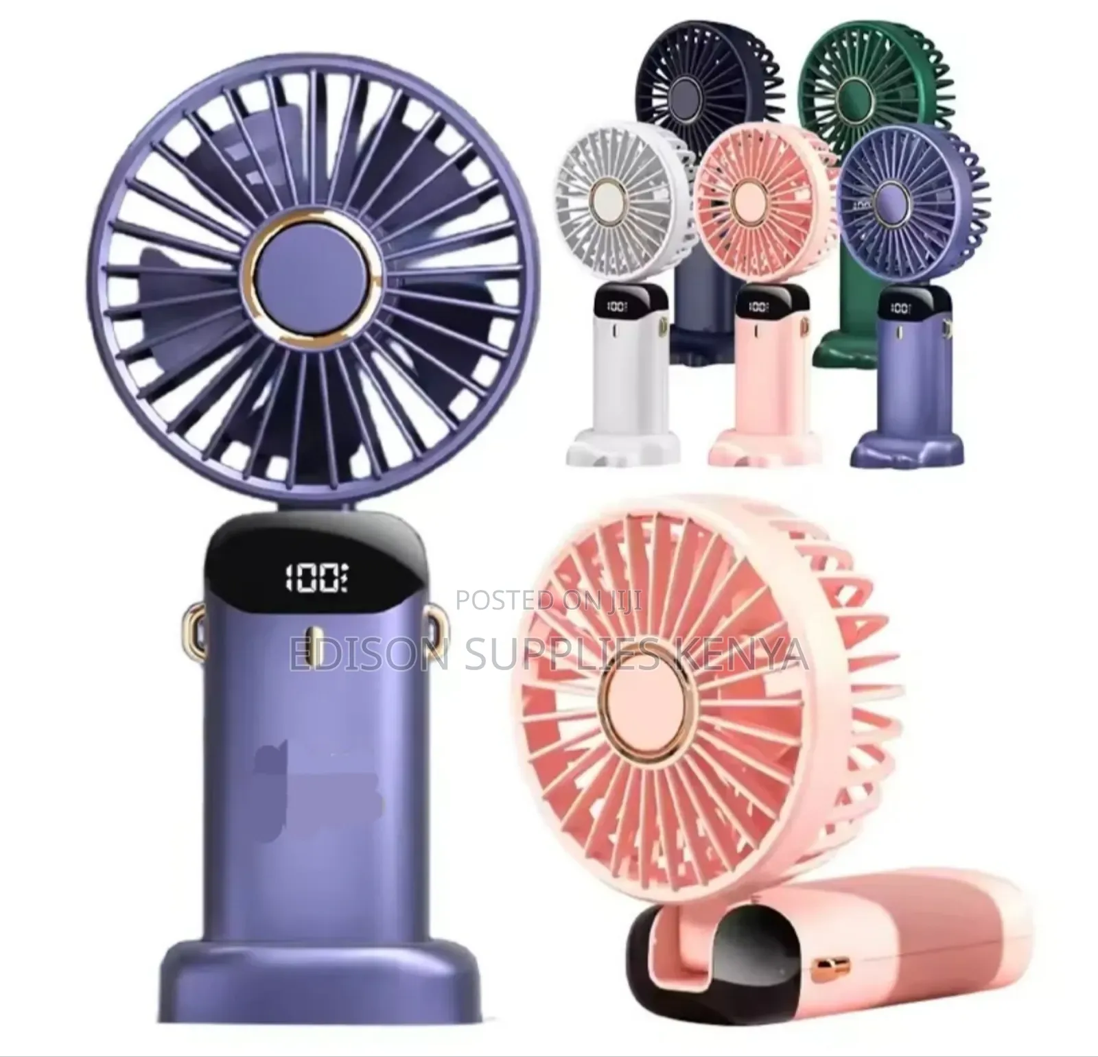 Hand Fan Portable Makeup Handheld Fan Rechargeable Led Display Handfan