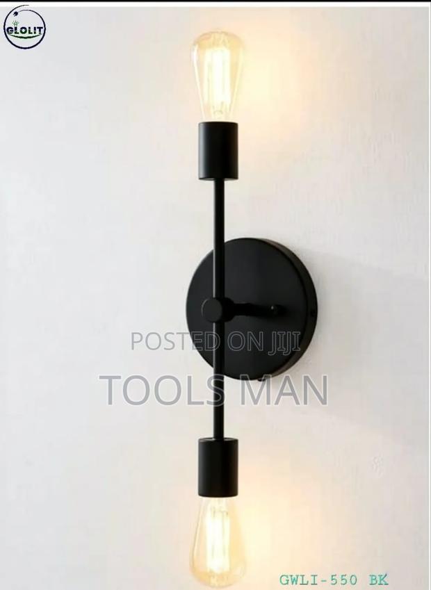 Two-Light, Matte Black. Wall Design Double Light.