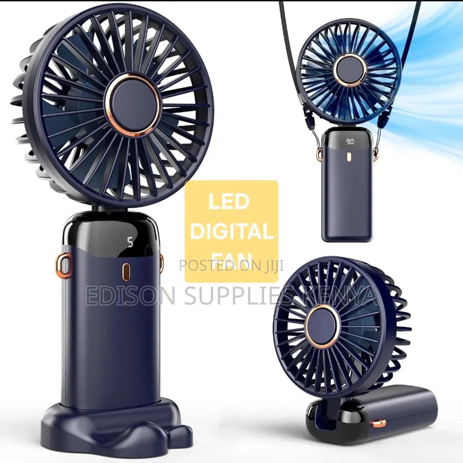 Hand Fan Portable Makeup Handheld Fan Rechargeable Led Display Handfan