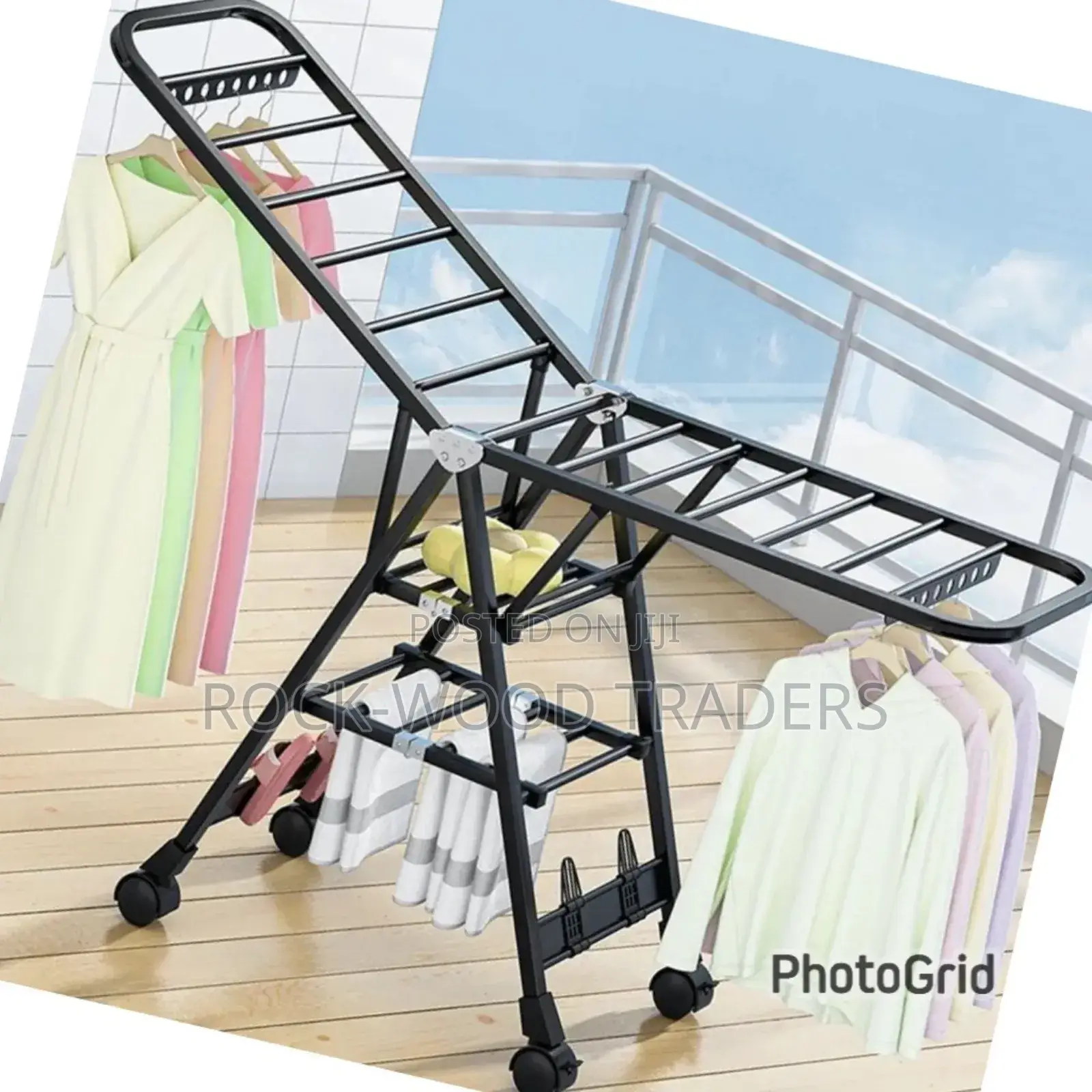 Movable Foldable Laundry Drying Rack