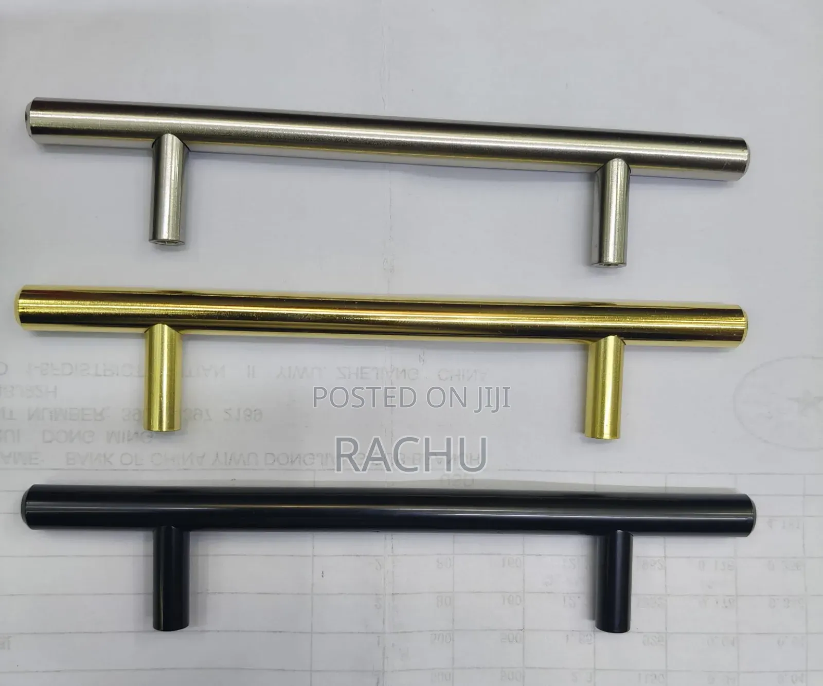 Drawer Handles Gold, Silver or Black