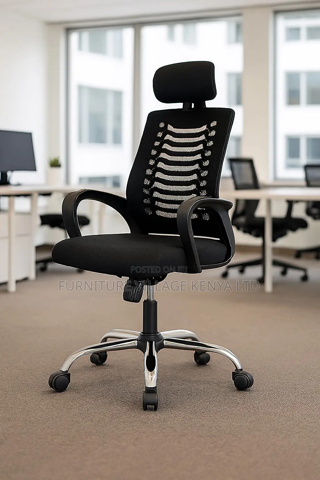Office Chairs: Headrest Ergonomic Office Seat