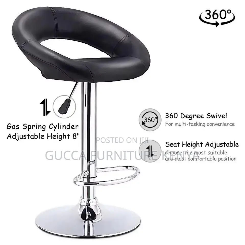 Round Upholstered Swivel Counter Barstool