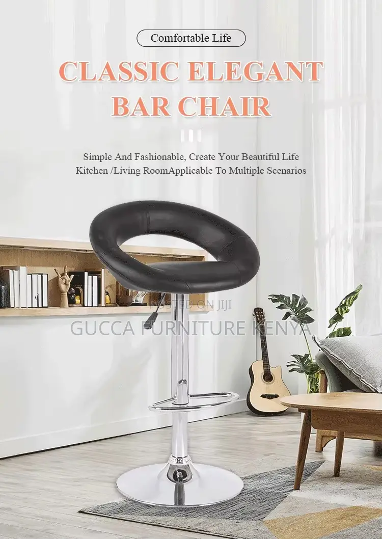 Round Upholstered Swivel Counter Barstool