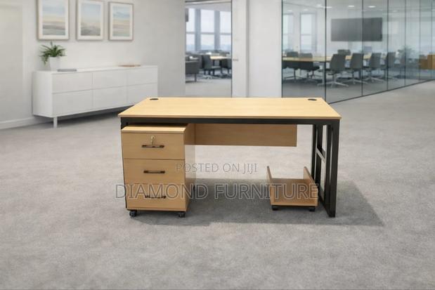 1.4m Frame Home Office Study Desk-Movable Drawers