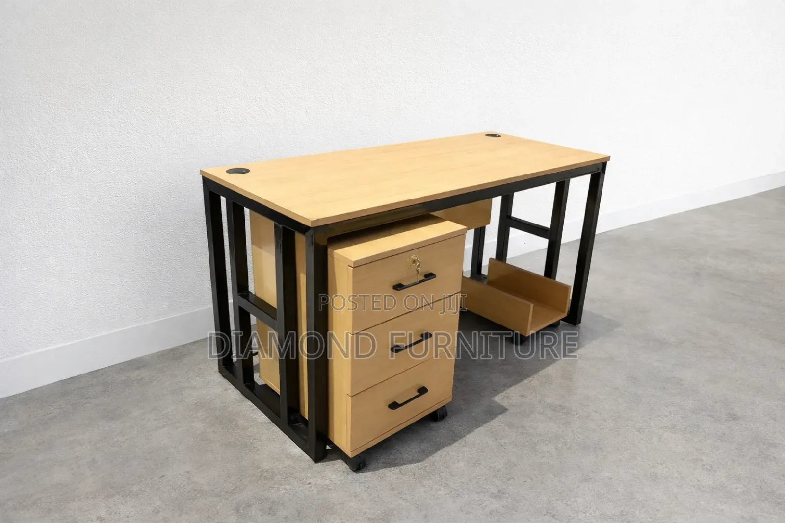 1.4m Frame Home Office Study Desk-Movable Drawers