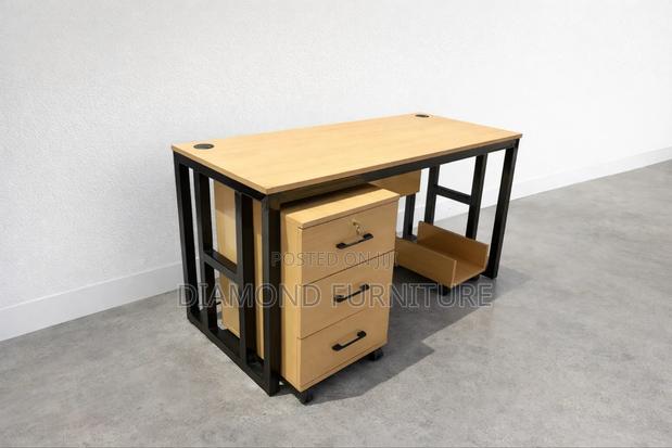 1.4m Frame Home Office Study Desk-Movable Drawers - thumbnail 2