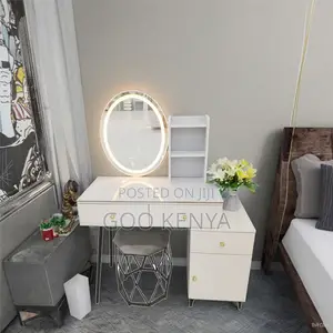 Home Dressing Table Set; Modern Makeup Vanity Desk With Led Mirror