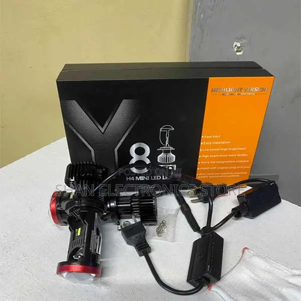 Dual Beam Long Lifespan Y8 H4 Led Headlight Bulbs With Mini Projector