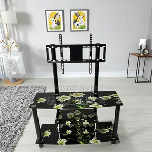 Home Tv Unit; Home Entertainment Glass Tv Stand With Storage