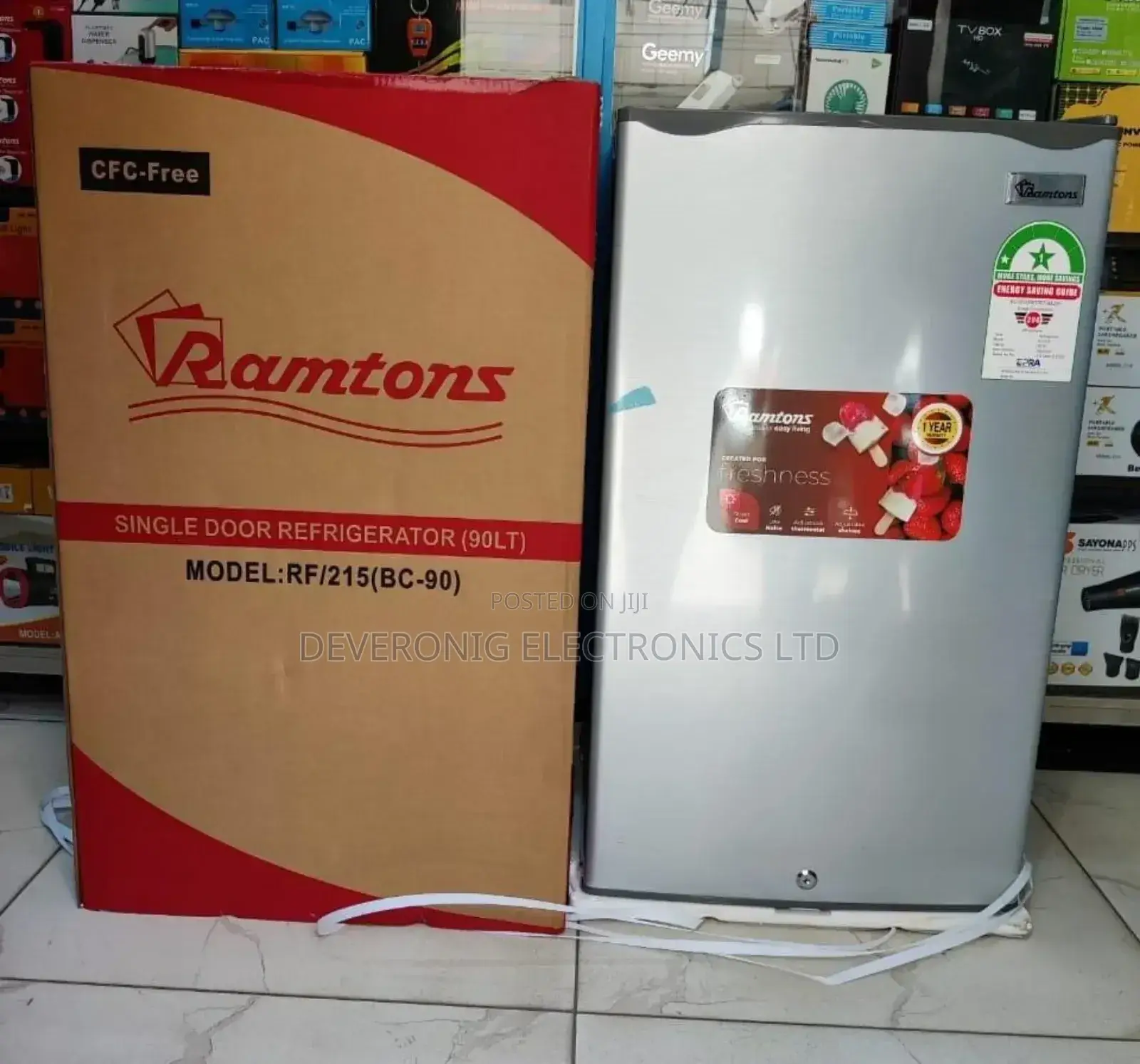 Ramtons Single Door Fridge 90litres at 17500