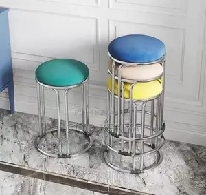 Home Stool; Modern Luxury Round Foam Stool for Dining and Makeup