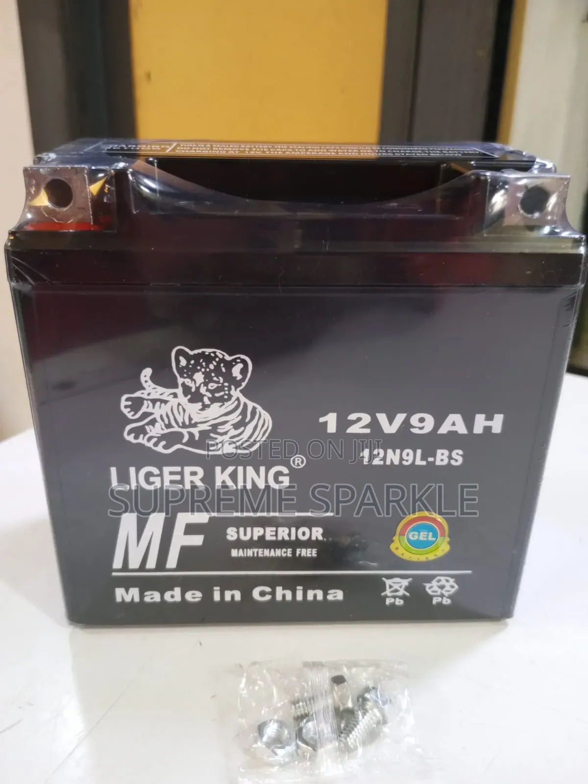 Liger King 12v 9ah (Model 12n9l-Bs) Motorcycle Battery.