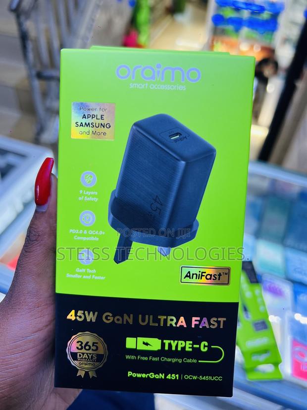 45w Type C to C iPhone Oraimo Charger - main view