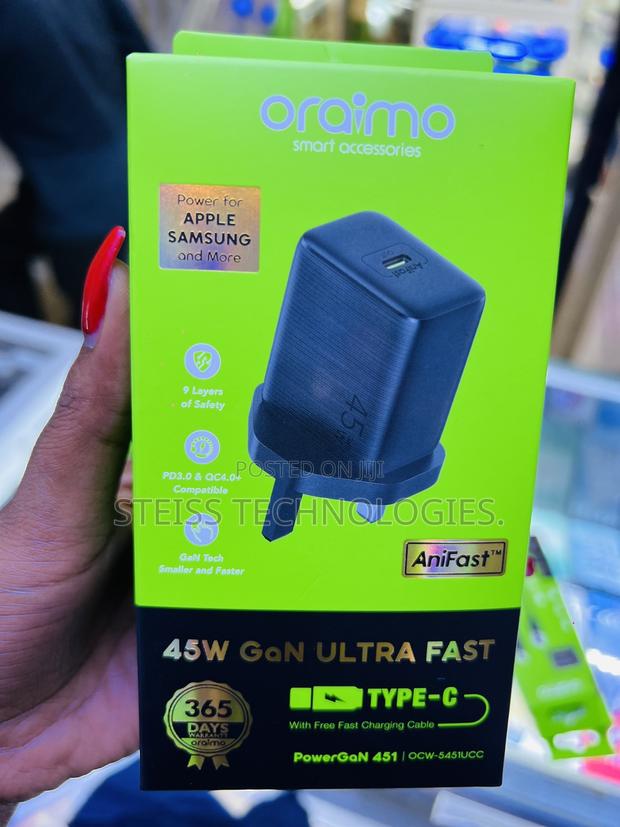 45w Type C to C iPhone Oraimo Charger - thumbnail 3