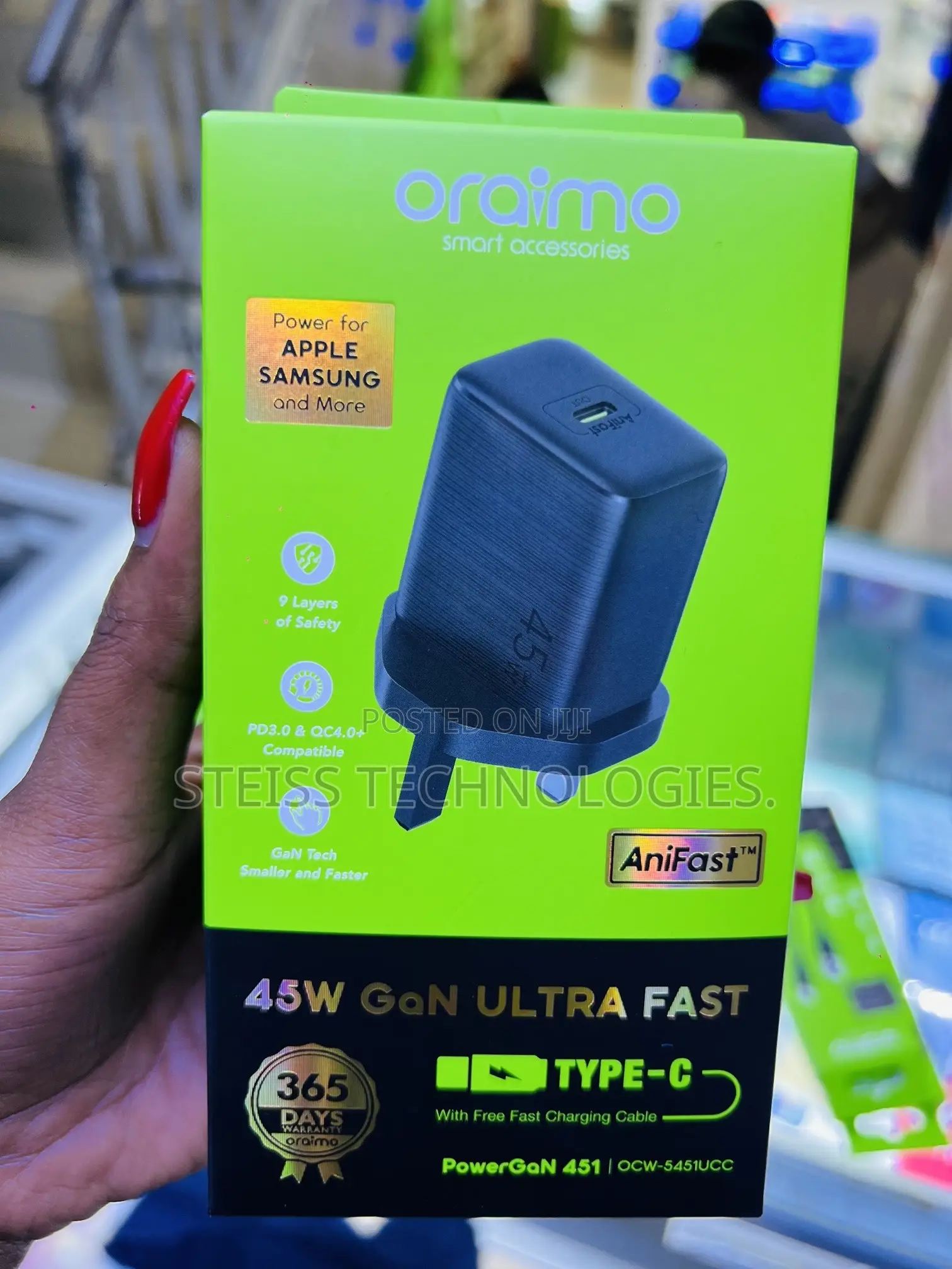 45w Type C to C iPhone Oraimo Charger