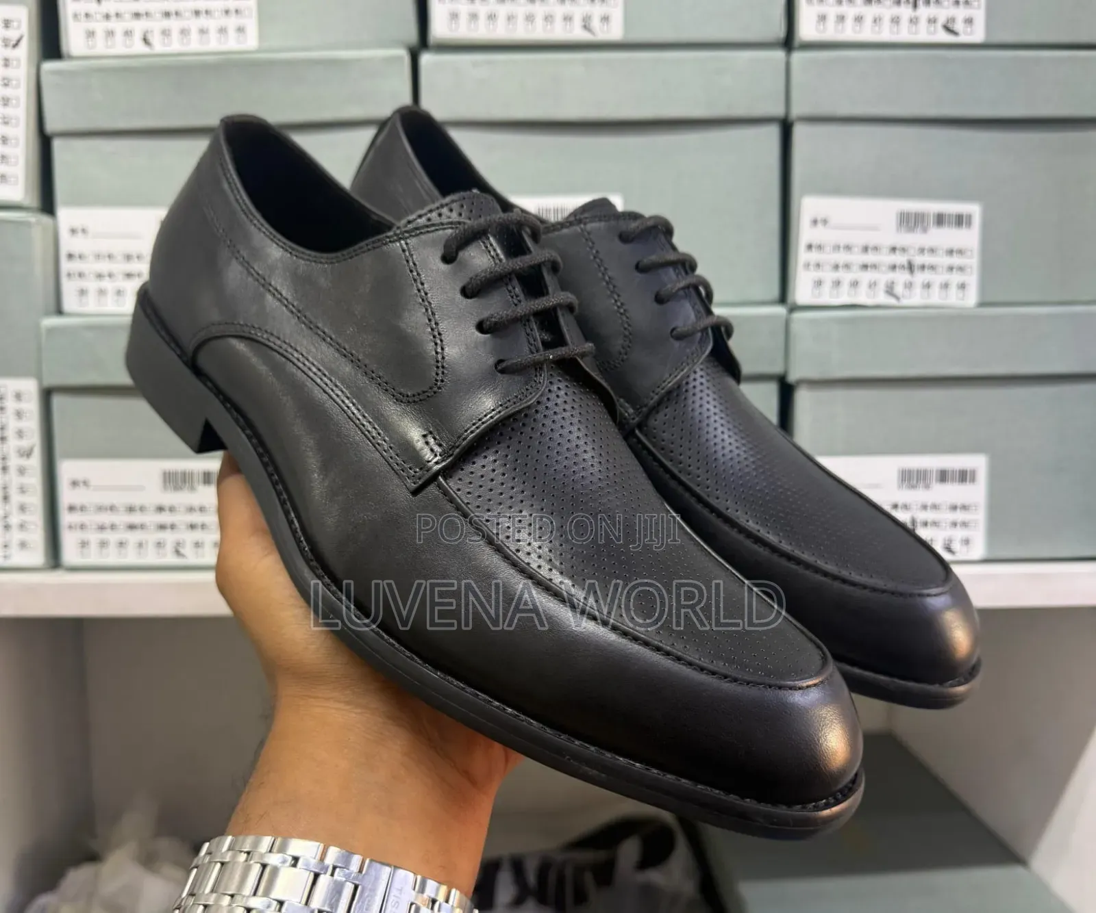 John Foster Black Leather Shoe