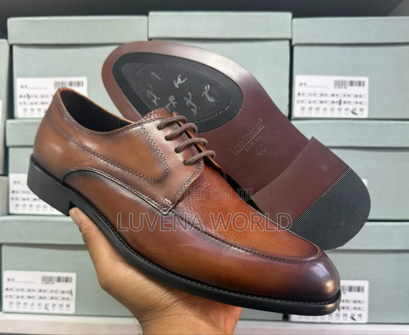 Jf Brown Leather Shoes