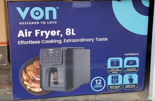 8litres Von Digital Slim Design Air Fryer - main view
