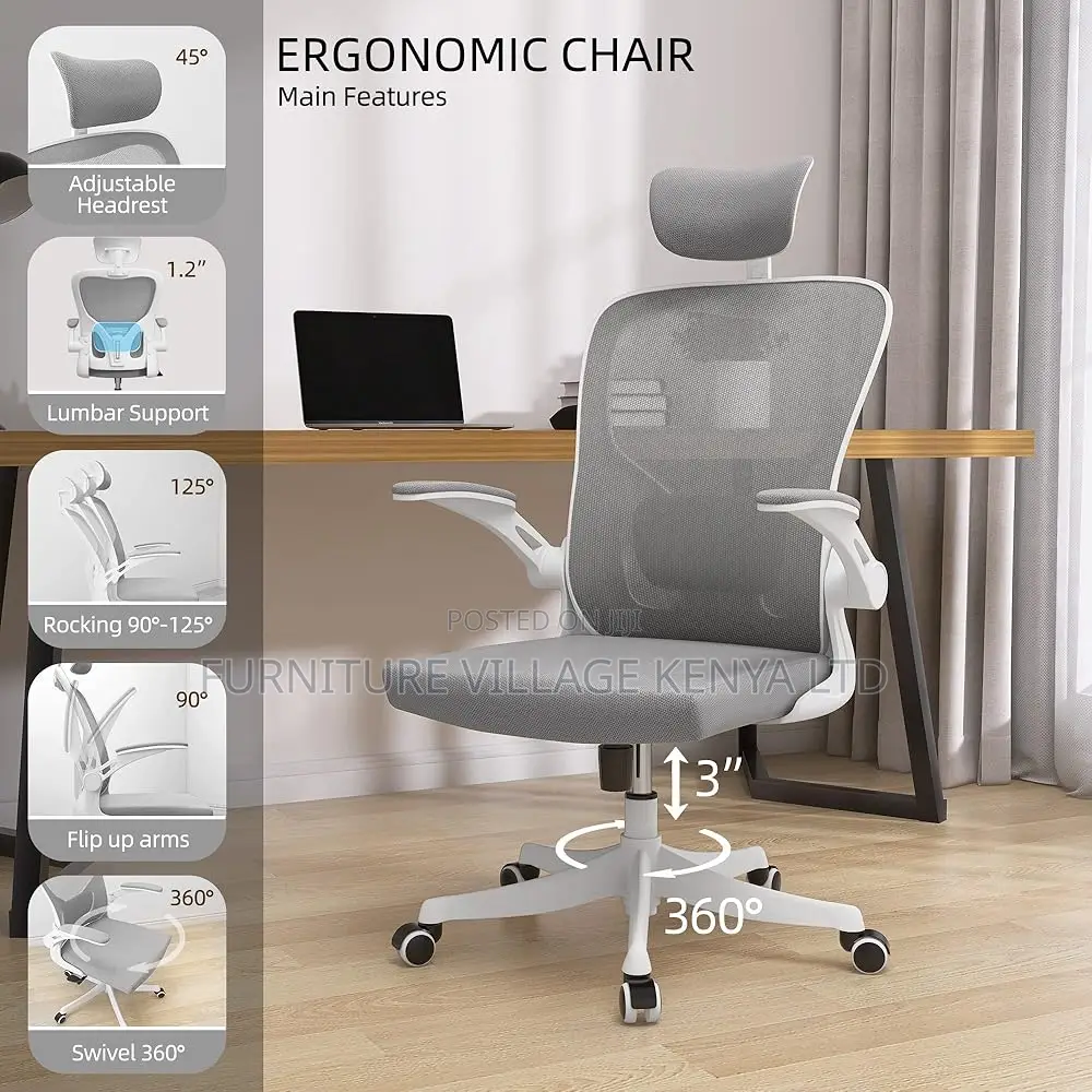 Office Chairs - Orthopedic Office Seat In White