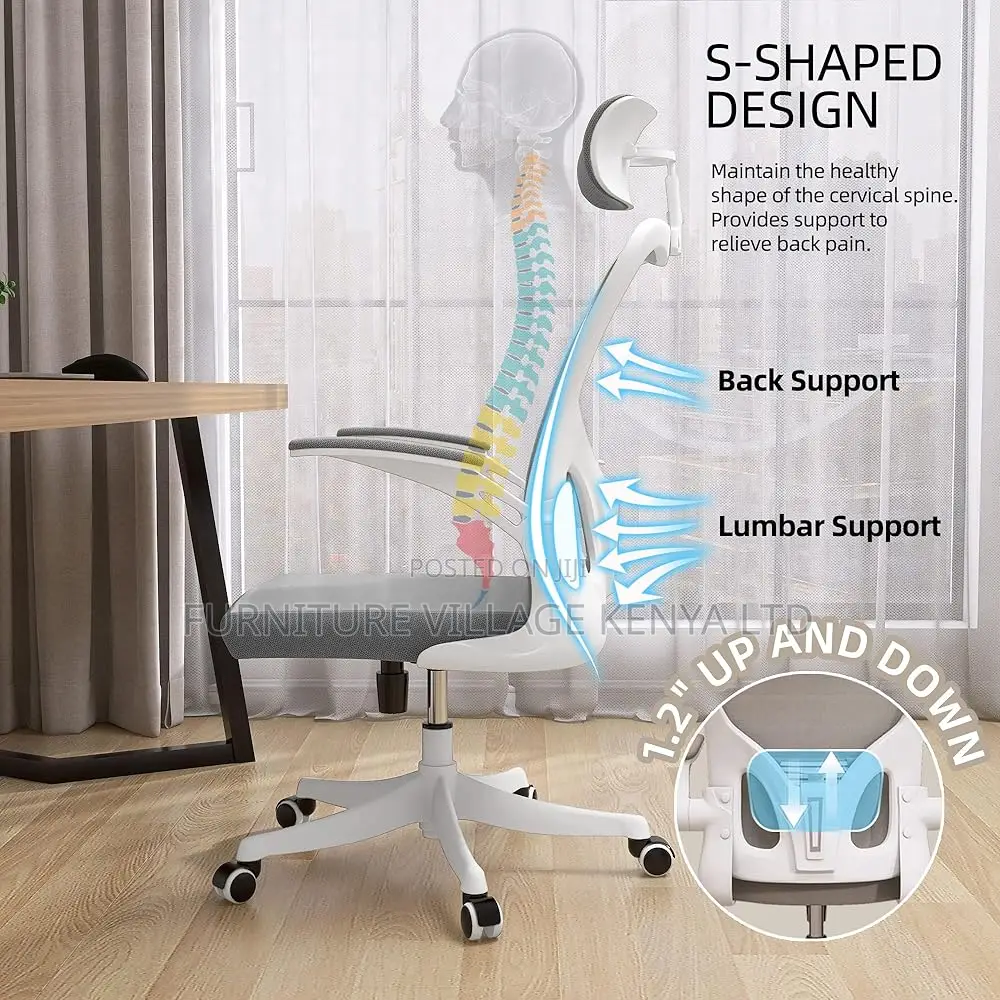 Office Chairs - Orthopedic Office Seat In White