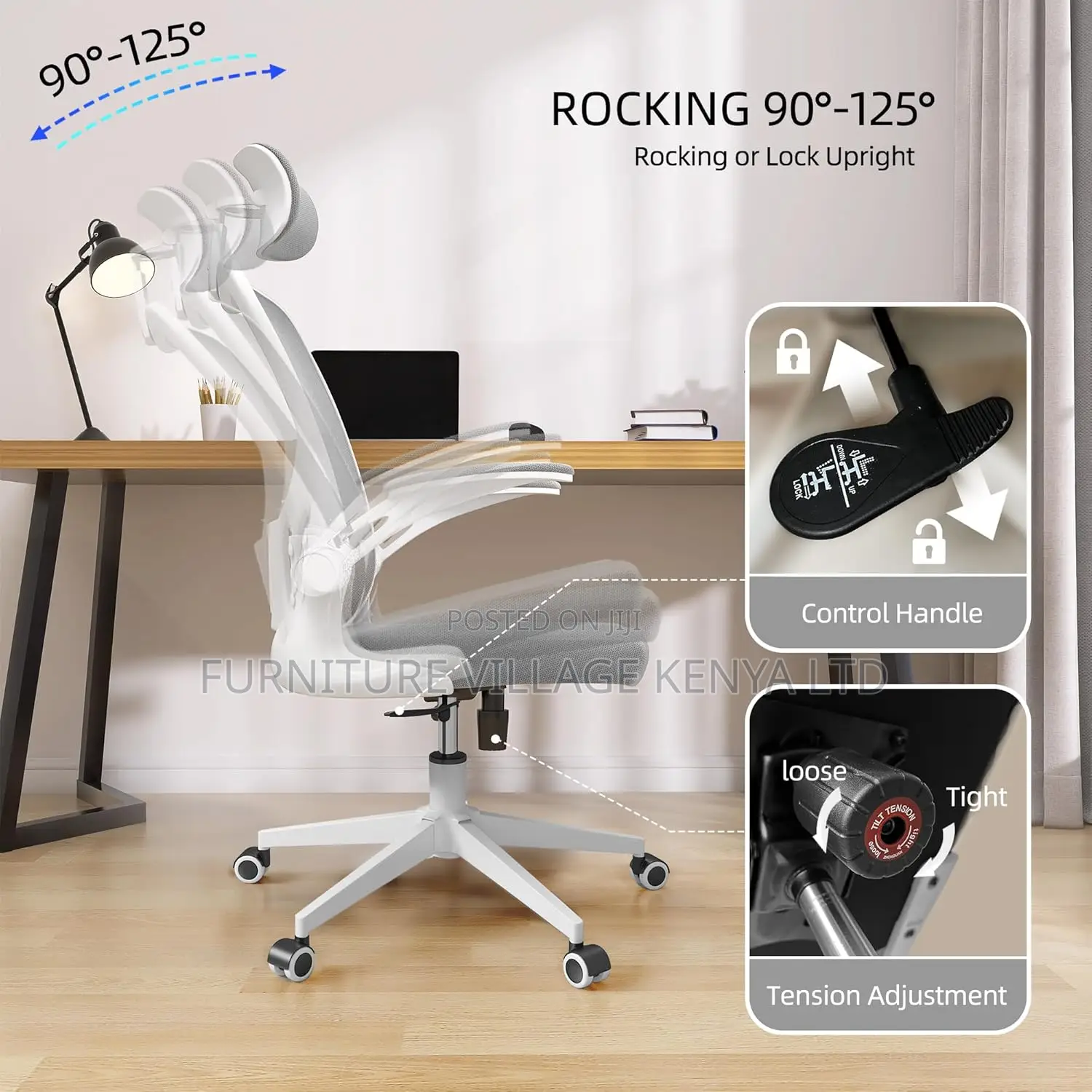 Office Chairs - Orthopedic Office Seat In White