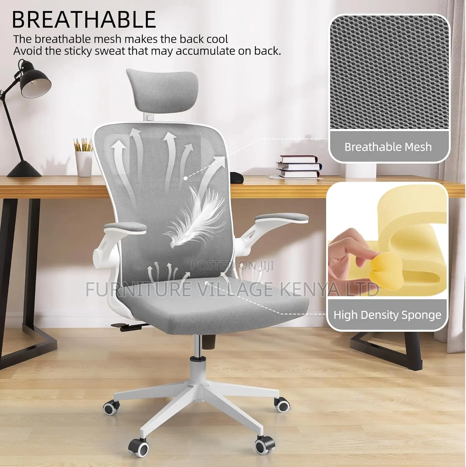 Office Chairs - Orthopedic Office Seat In White