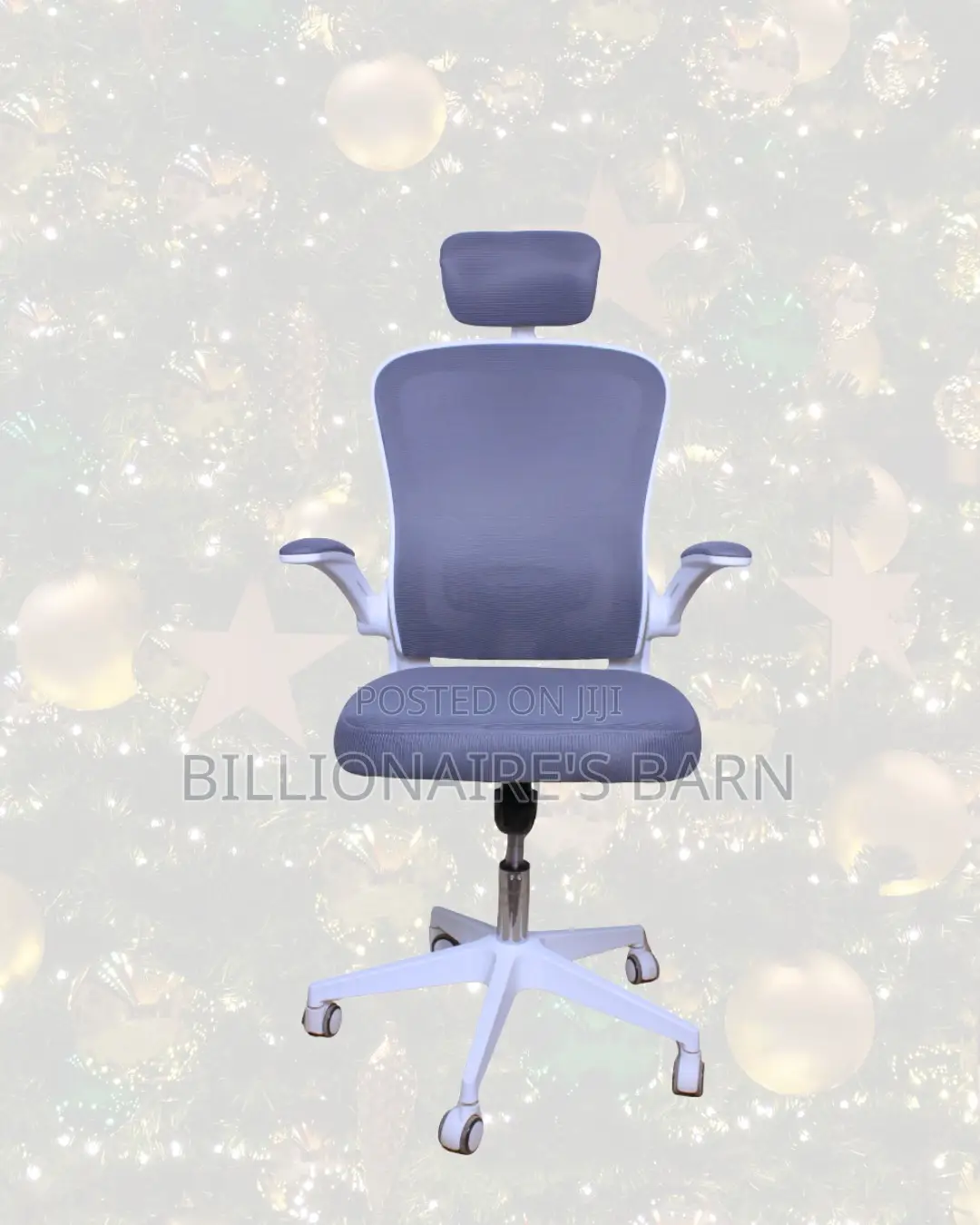 White Ergonomic Office Chair for Work | Flip-Up Arms Convenience